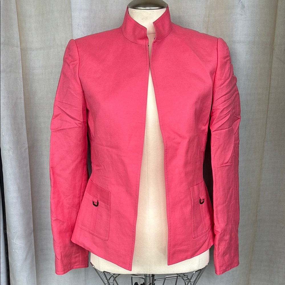 Tahari Pink Blazer Modern Structured Design
